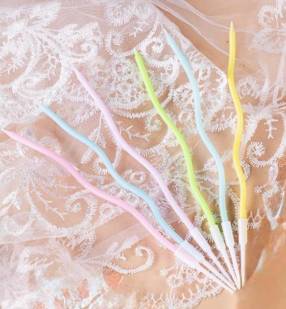 Curvy Pastel Rainbow Candles (6 Pieces/ Set)