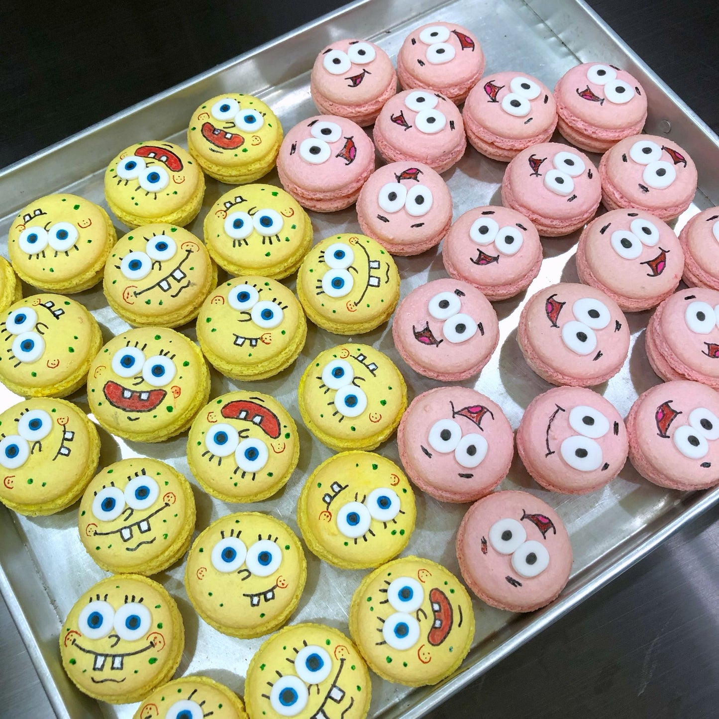 Spongebob and Patrick Macarons
