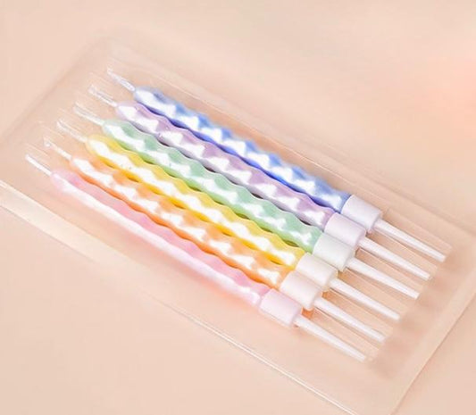 Metallic Rainbow Candles (6 Pieces/ Set)