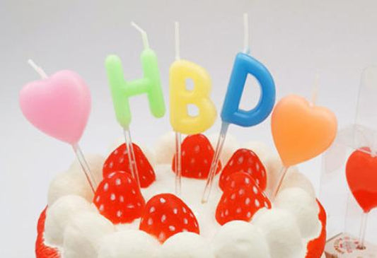HBD + Heart Candles (5 pieces/ set)