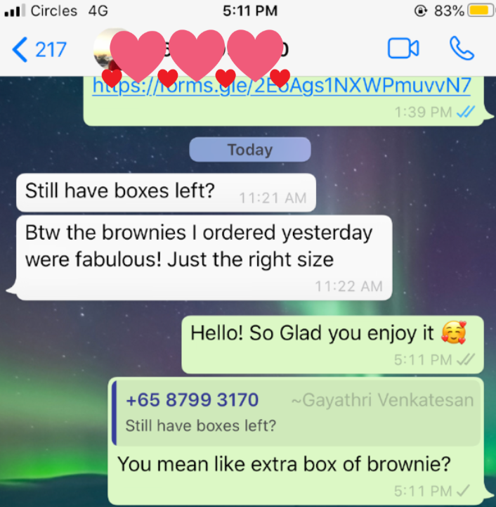 WhatsApp customer review