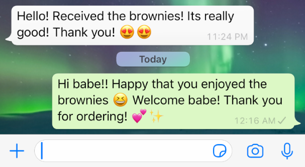 WhatsApp customer review