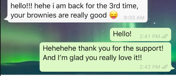 WhatsApp customer review