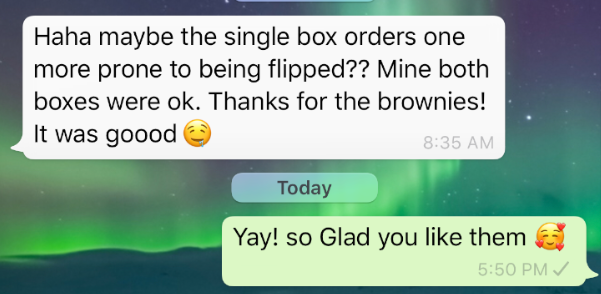 WhatsApp customer review