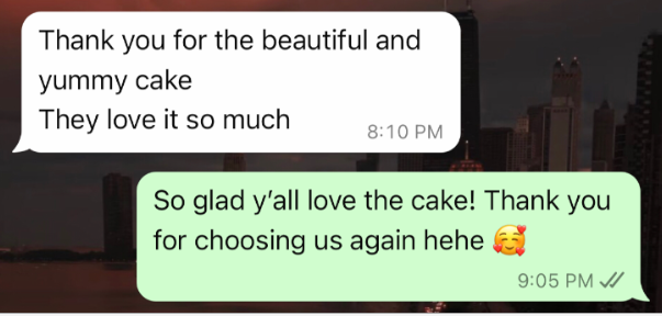 WhatsApp customer review