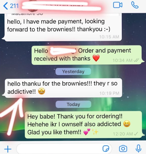 WhatsApp customer review