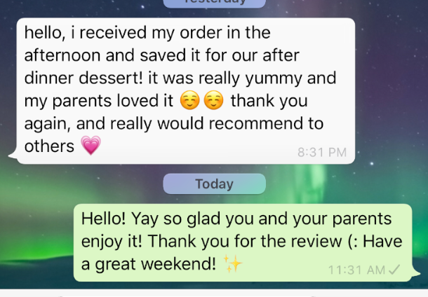 WhatsApp customer review