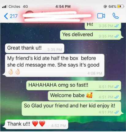 WhatsApp customer review