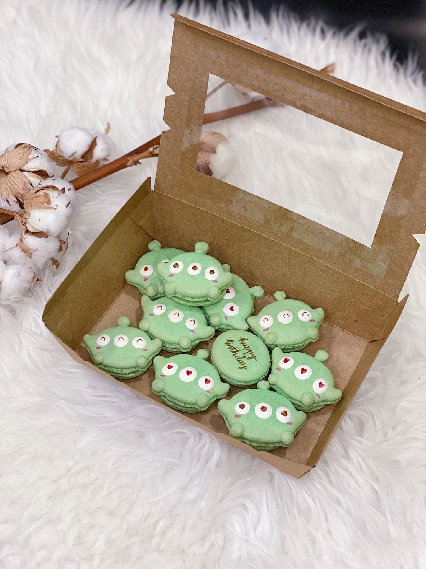 Three Eyed Alien Macarons